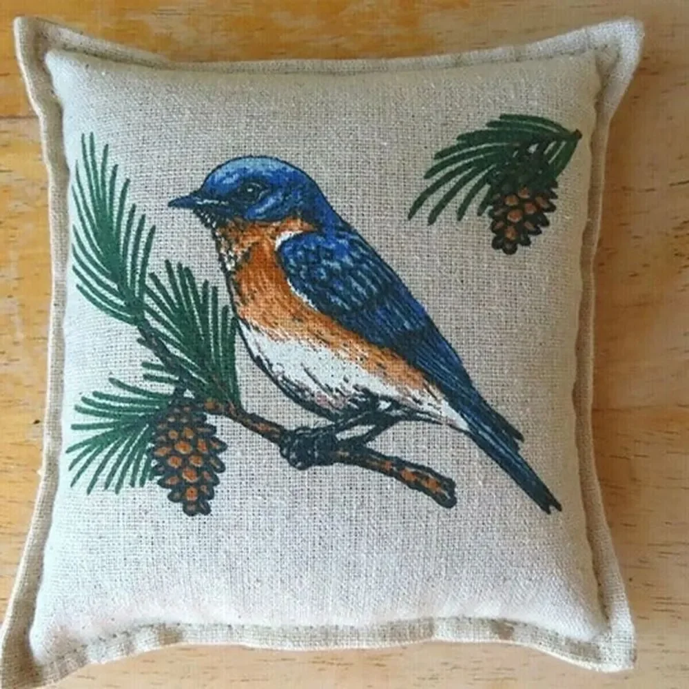 Balsam Fir Filled Pillow Eastern Bluebird bird 5